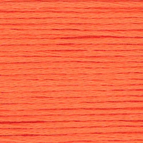 close up of bright orange peach embroidery floss-thread texture and colour