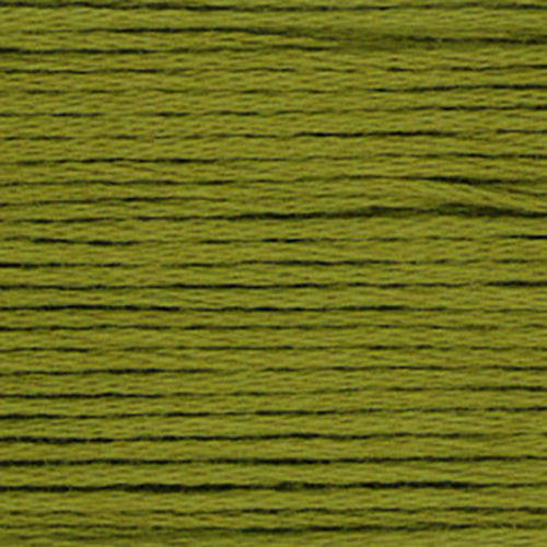 Close-up of yellow-green embroidery floss-thread texture