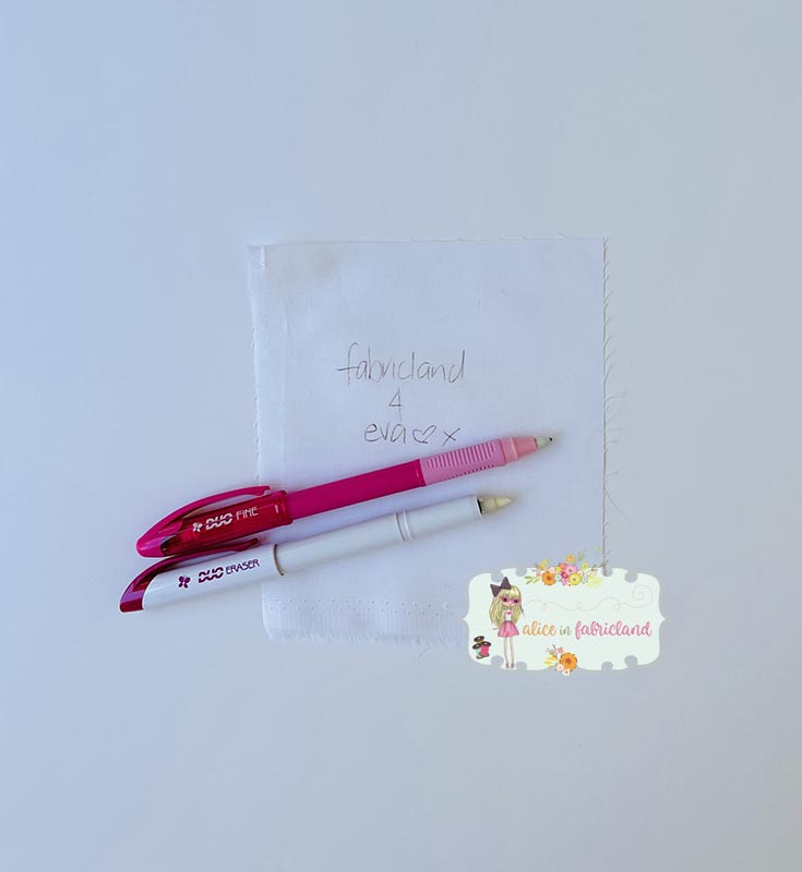 example of fine marker set on fabric