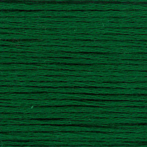 Close-up of dark green embroidery floss