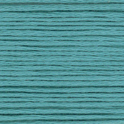 Close-up of blue-green embroidery floss