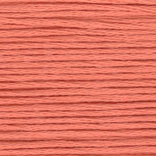 Close-up of peach-orange embroidery floss