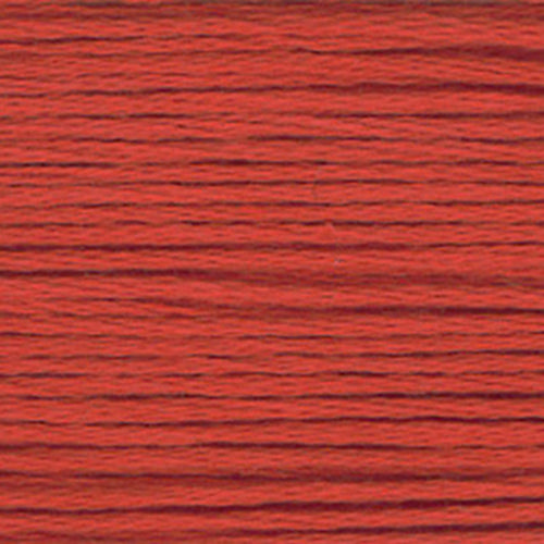 Close-up of orange-red embroidery floss