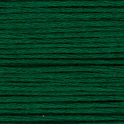 Close-up of dark green embroidery floss
