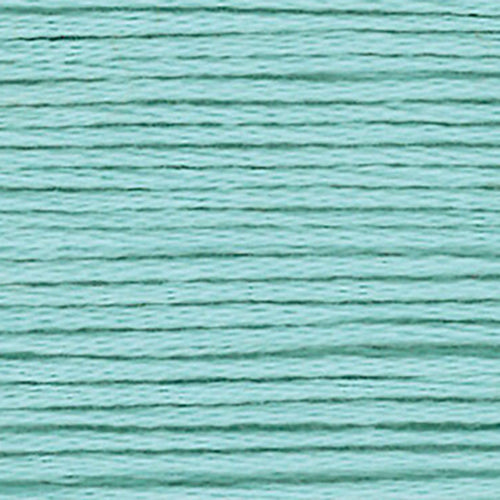 Close-up of blue-green embroidery floss