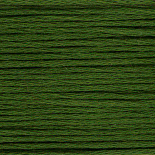 Close-up of dark green embroidery floss-thread texture