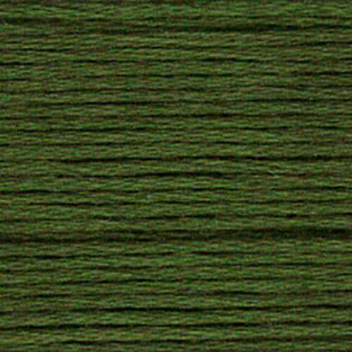 Close-up of dark green embroidery floss-thread texture